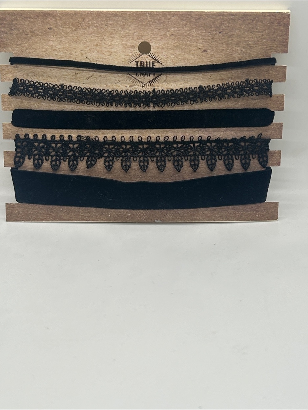 True Craft Black Velvet & Lace 5-Pack Choker Set